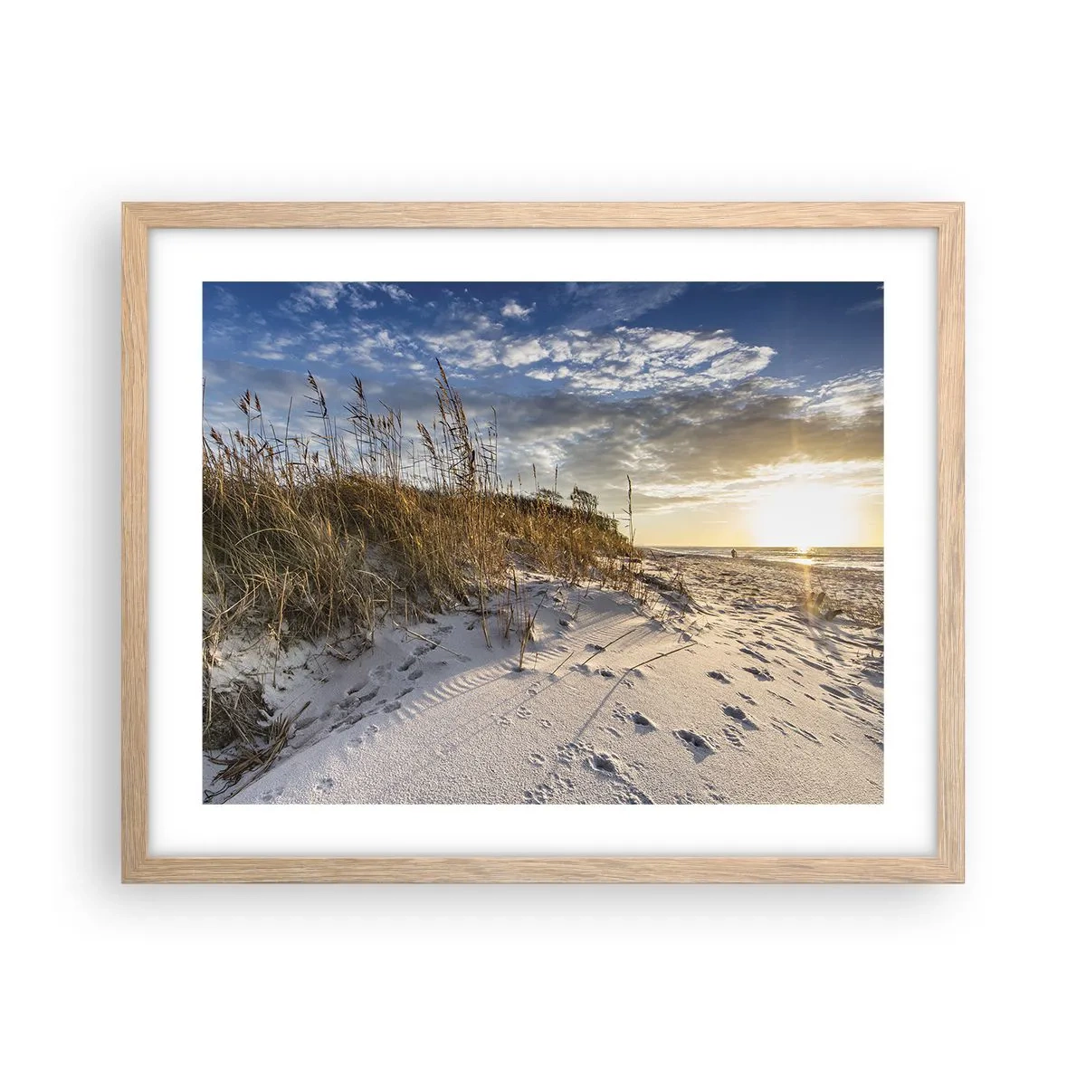 Poster in einem Rahmen aus heller Eiche - Einladung zu einem Spaziergang - 50x40 cm