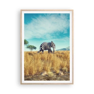 Poster in einem Rahmen aus heller Eiche - Grau ist nicht mehr in Mode - 70x100 cm