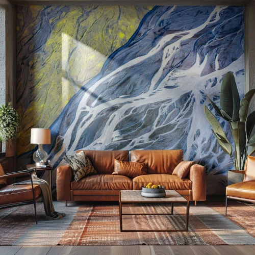 Selbstklebende Fototapete Deluxe Sticker - Felsmalereien der Natur - Abstraktion, Stück, Gletscher - 400x280 cm