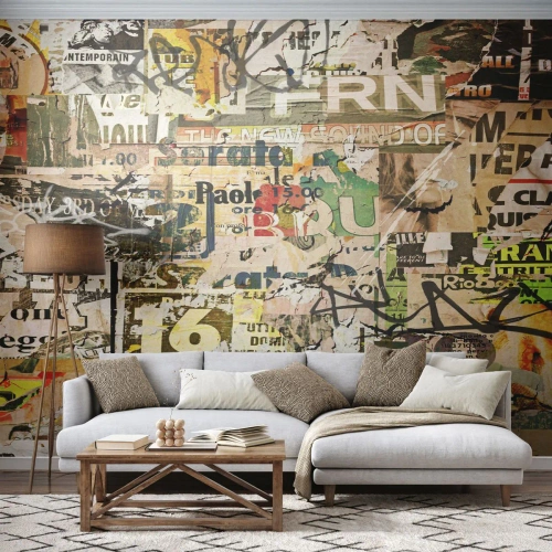 Fototapete Premium Sand - Ach, es passiert... - Graffiti, Wandgemälde, Stück - 300x210 cm