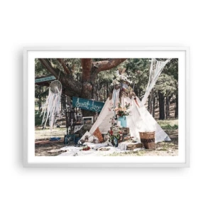 Poster in einem weißen Rahmen - Liebe machen ... - 70x50 cm