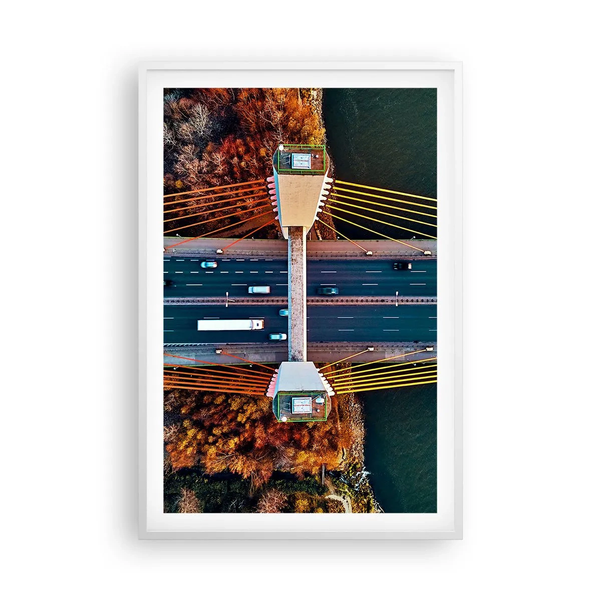 Poster in einem weißen Rahmen - Jenseits der Gewässer, jenseits der Wälder - 61x91 cm