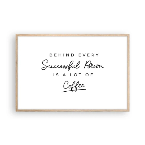 Poster in einem Rahmen aus heller Eiche - Erfolgsgeheimnis - 91x61 cm
