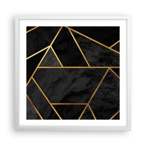 Poster in einem weißen Rahmen - Dunkelheit und Glanz - 50x50 cm