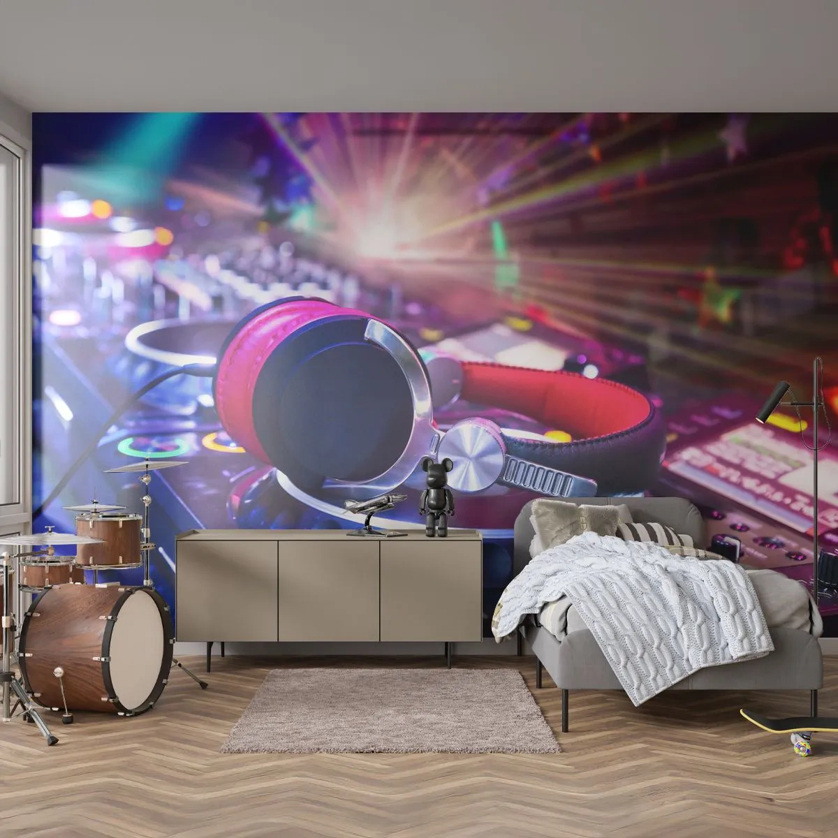 Fototapete Premium Sand - Es wird, es wird passieren - Musik, Musik Studio, Kopfhörer - 250x175 cm