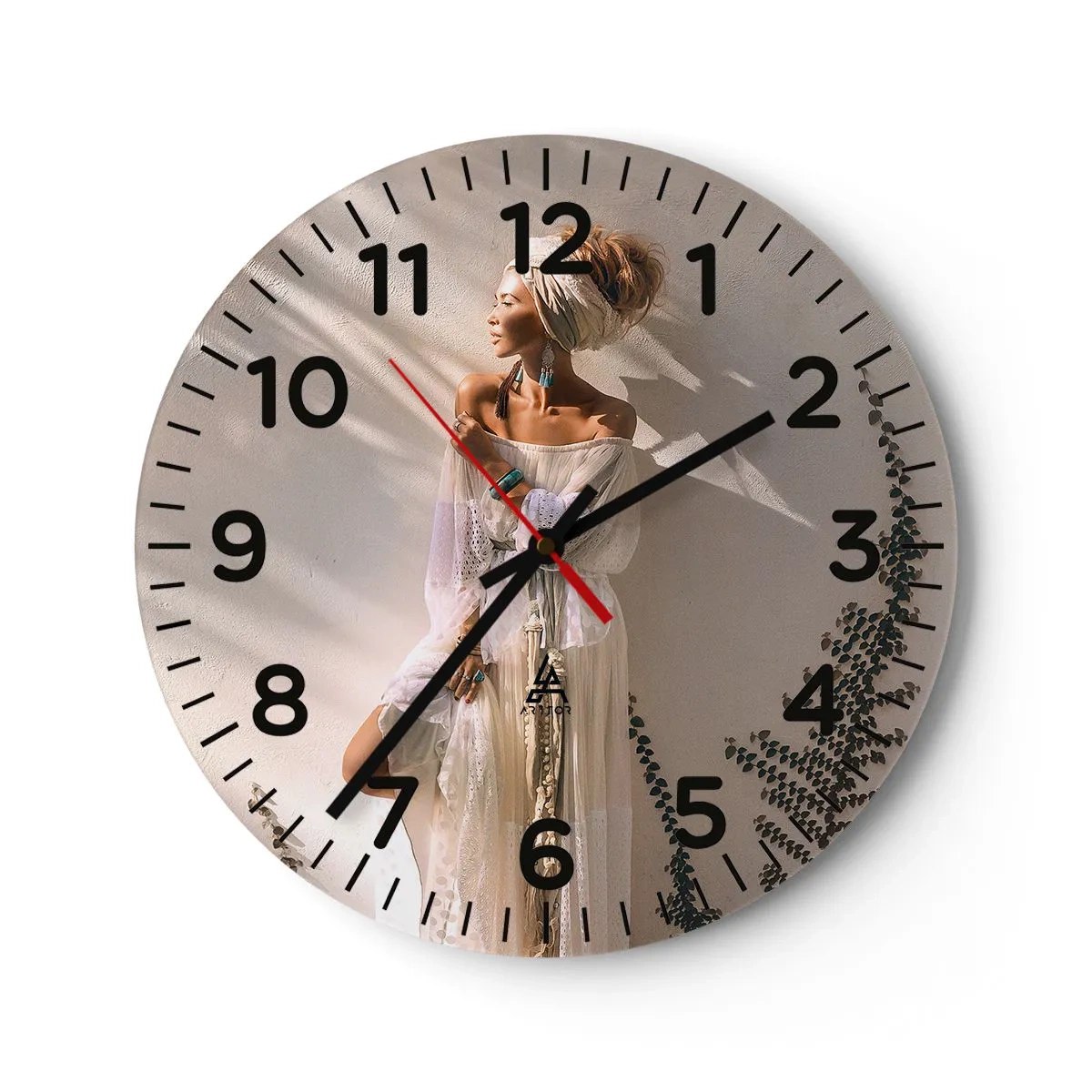 Wanduhr - Glasuhr - Die Sonne und das Mädchen - 40x40 cm