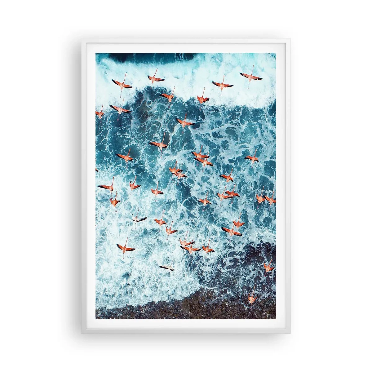 Poster in einem weißen Rahmen - Die Küstenparade - 70x100 cm