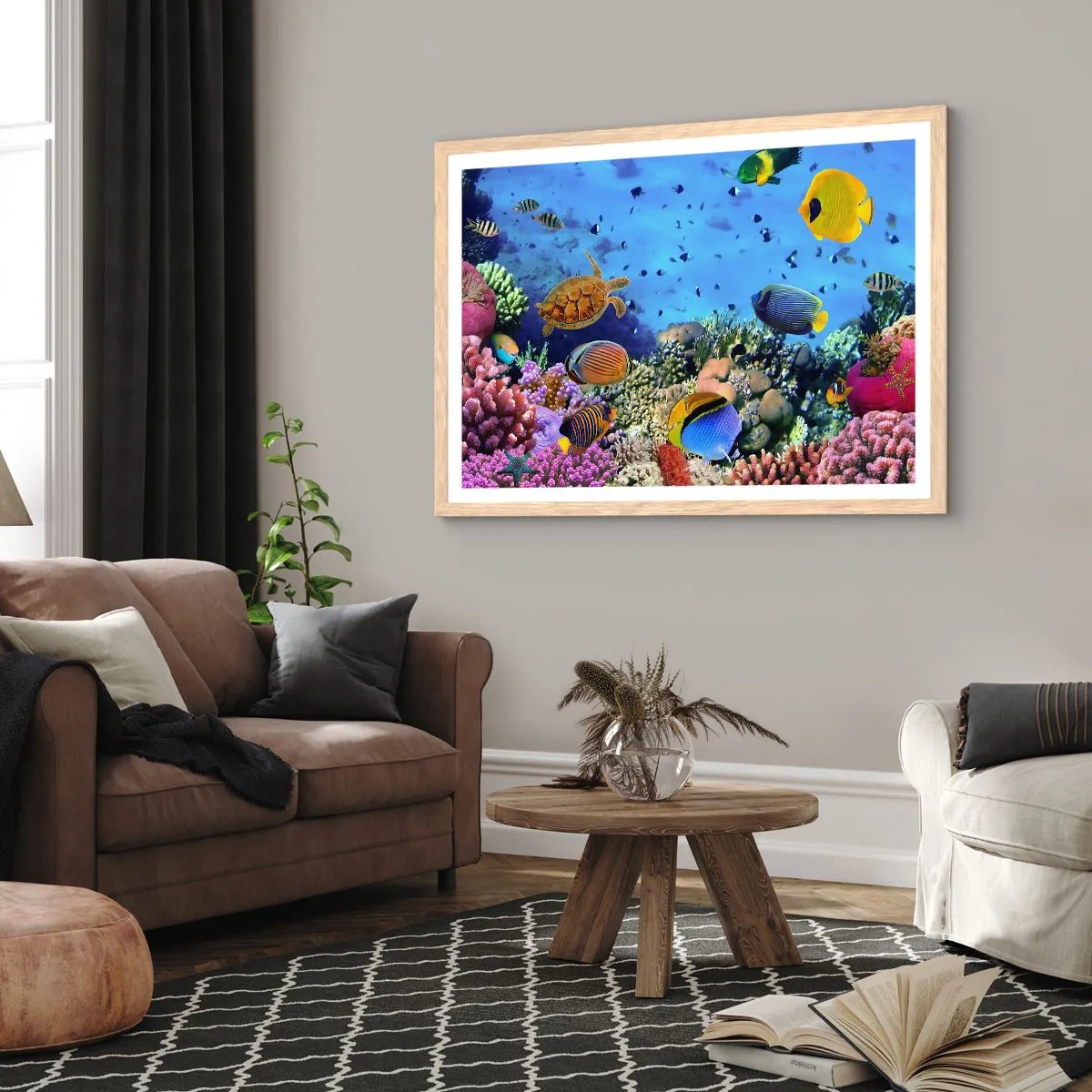 Poster in einem Rahmen aus heller Eiche - Und was wissen wir über das Leben ... - 40x30 cm