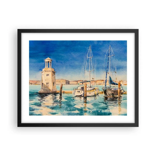 Poster in einem schwarzem Rahmen - Sonnige Lagune - 50x40 cm