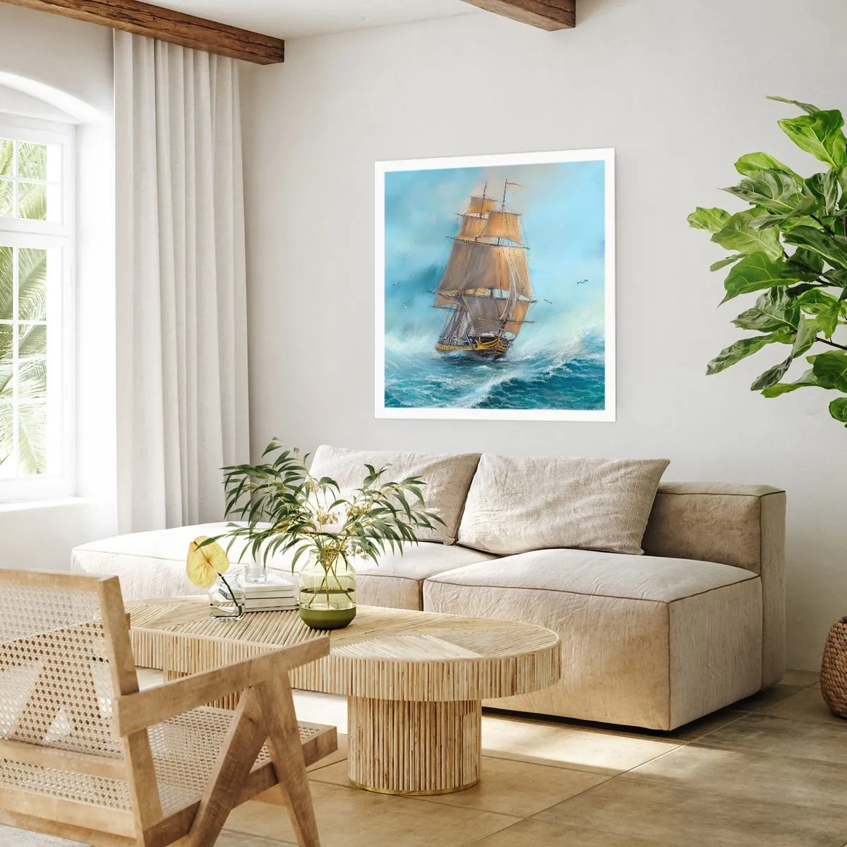Poster - Über die Wellen gleiten - 60x60 cm