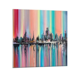 Glasbild - Bild auf glas - Um das Licht der Nacht herunterzufallen - 50x50 cm