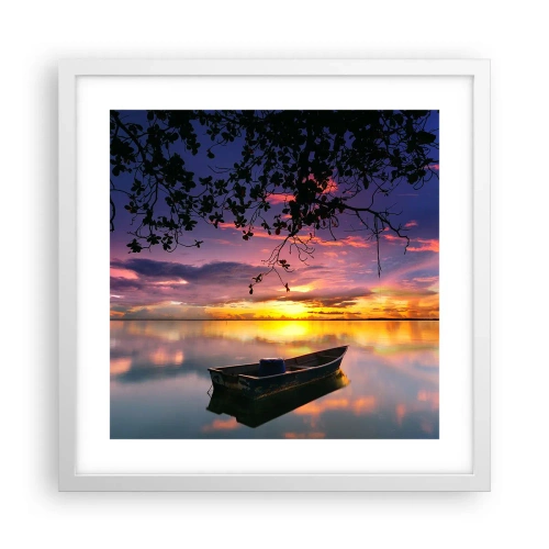 Poster in einem weißen Rahmen - Du scheinst mitten am Himmel zu hängen... - 40x40 cm