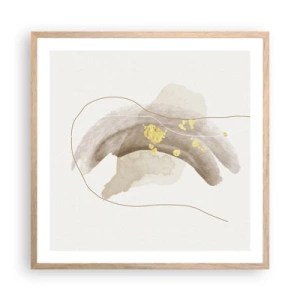 Poster in einem Rahmen aus heller Eiche - Im Weltraum begegnet - 60x60 cm