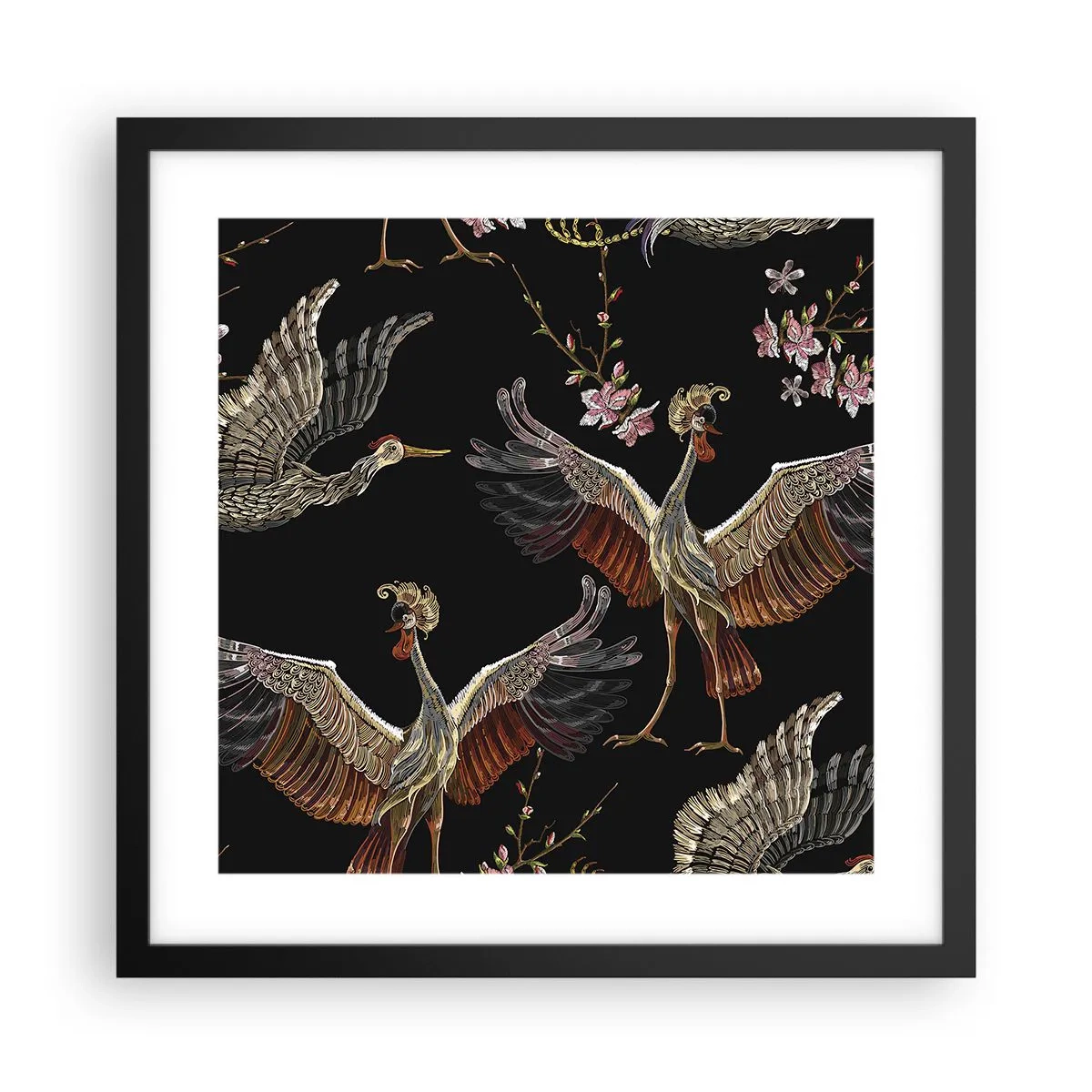 Poster in einem schwarzem Rahmen - Märchenvogel - 40x40 cm