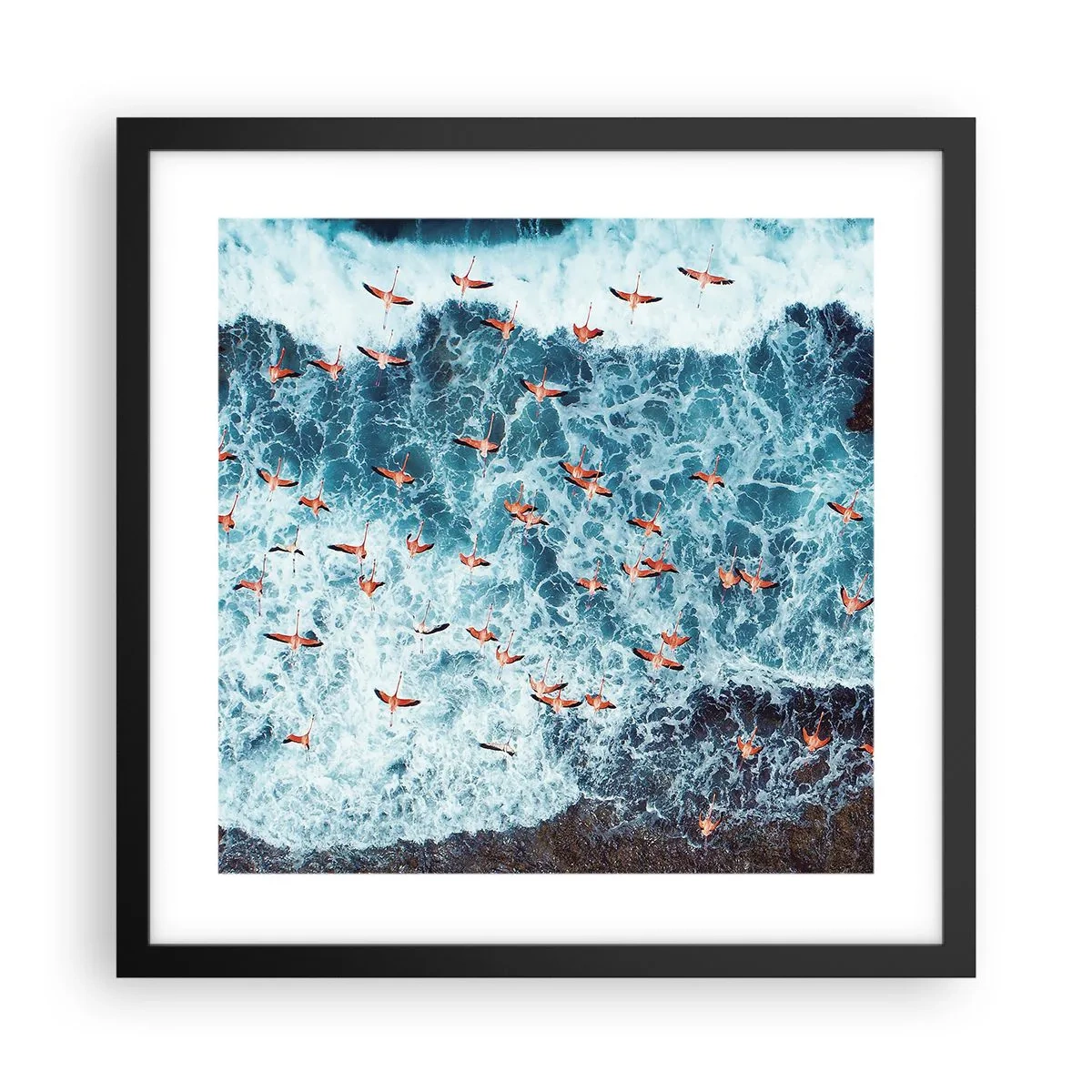 Poster in einem schwarzem Rahmen - Die Küstenparade - 40x40 cm