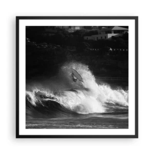 Poster in einem schwarzem Rahmen - Herausforderung angenommen! - 60x60 cm