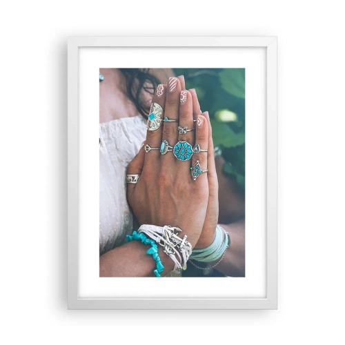 Poster in einem weißen Rahmen - Willkommen im Zentrum des Seins - 30x40 cm