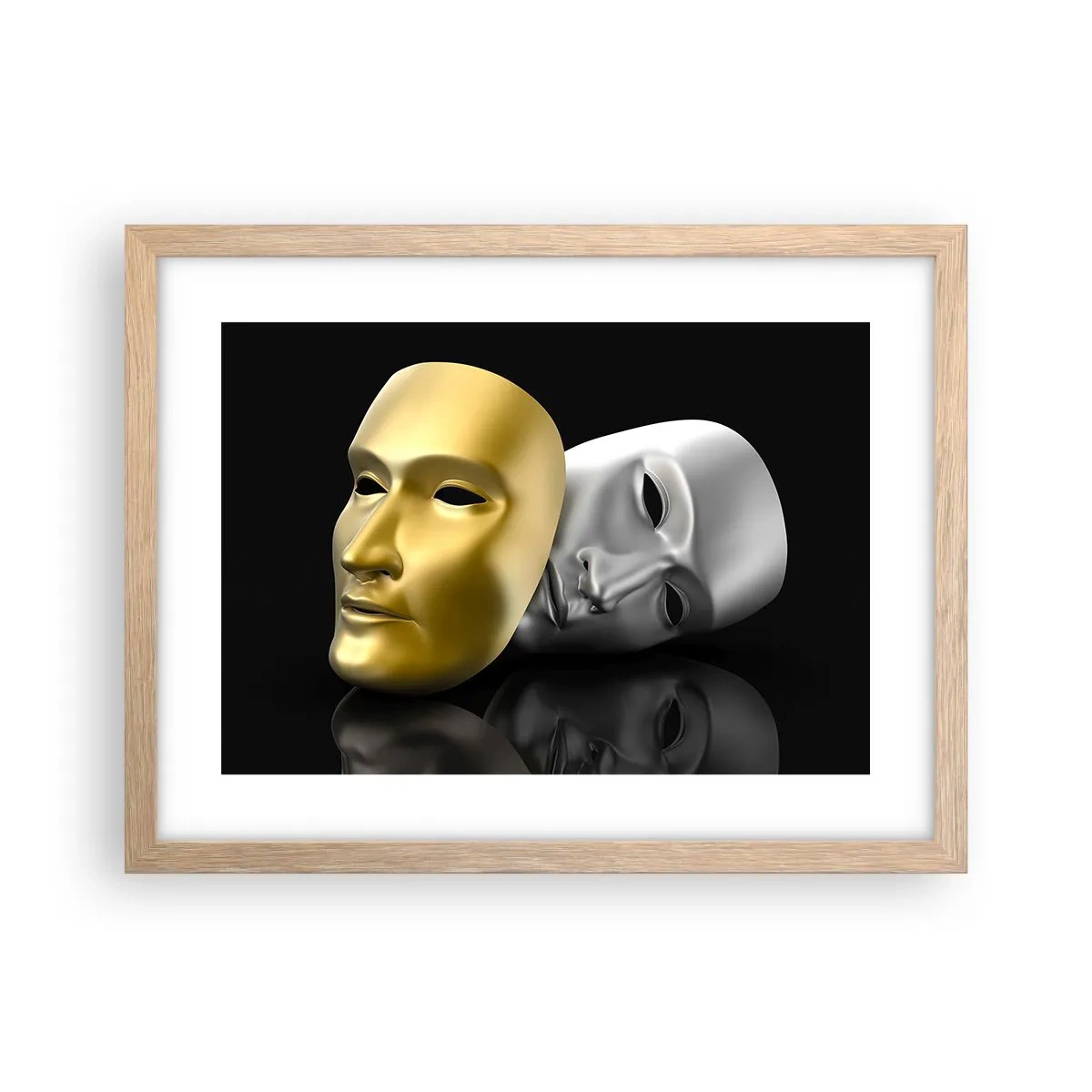 Poster in einem Rahmen aus heller Eiche - Das Leben ist wie ein Theater - 40x30 cm