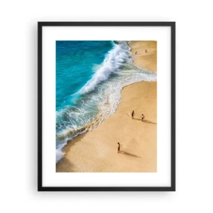 Poster in einem schwarzem Rahmen - Und dann die Sonne, der Strand… - 40x50 cm