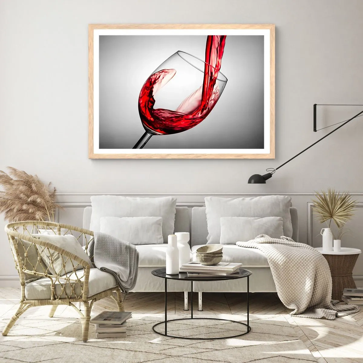 Poster in einem Rahmen aus heller Eiche - Farbe – Bewegung – Klang - 91x61 cm