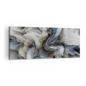 Bild auf Leinwand - Leinwandbild - Abstrakter Wirbel in Grau- und Blautönen - 120x50cm - Stein und Blume - Moderne Wanddekoration für Wohnzimmer und Schlafzimmer ARTTOR