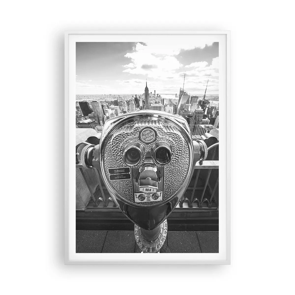 Poster in einem weißen Rahmen - Stadt über den Städten - 70x100 cm