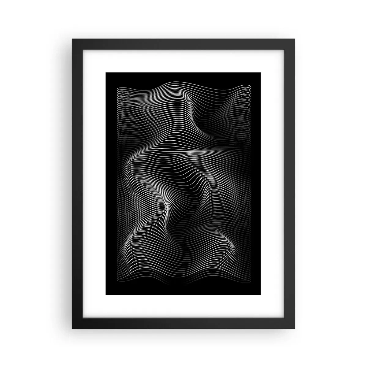 Poster in einem schwarzem Rahmen - Lichttanz im Raum - 30x40 cm