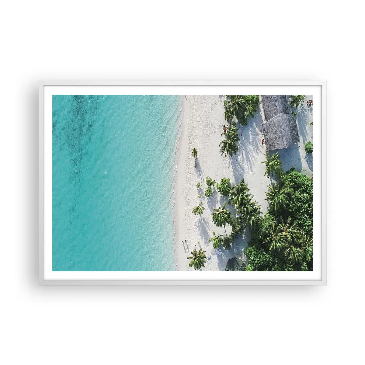Poster in einem weißen Rahmen - Urlaub im Paradies - 100x70 cm