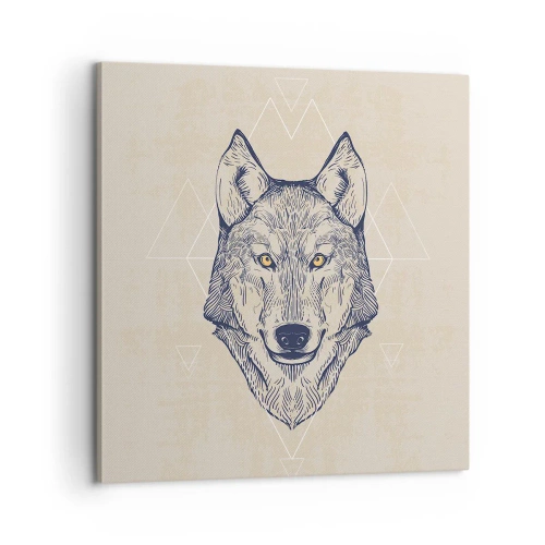 Bild auf Leinwand - Leinwandbild - Ein Alpha mit durchdringendem Blick - 60x60 cm