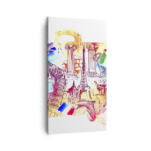 Bild auf Leinwand - Leinwandbild - Europa Tour - 45x80 cm