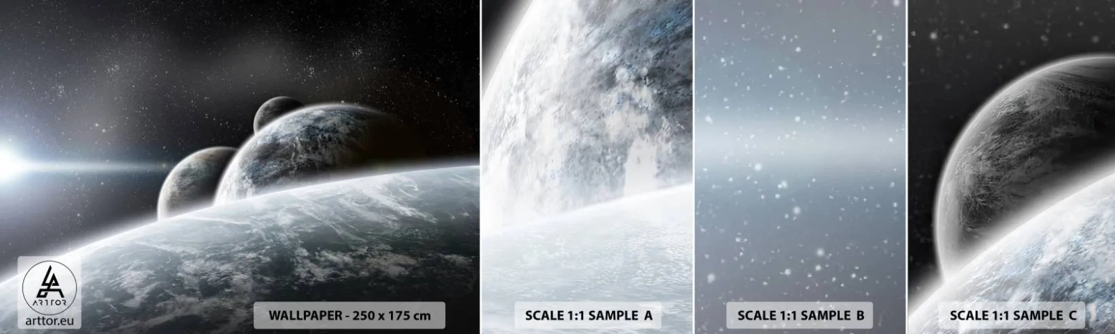 Fototapetenmuster Standard Eco - Kosmische Musik der Sphären - Astronomie, Kosmos, Galaxis - 100x30 cm