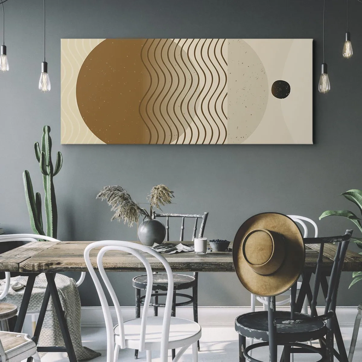 Bild auf Leinwand - Leinwandbild - Zur Entstehung geometrischer Figuren - 90x30 cm