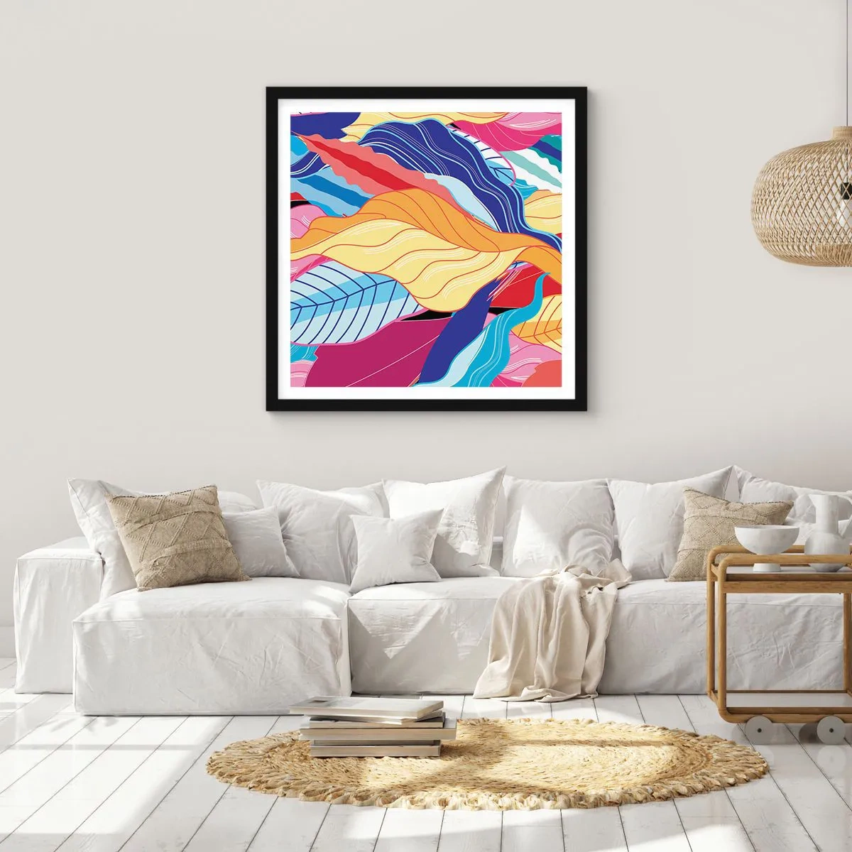 Poster in einem schwarzem Rahmen - Buntes Durcheinander - 50x50 cm