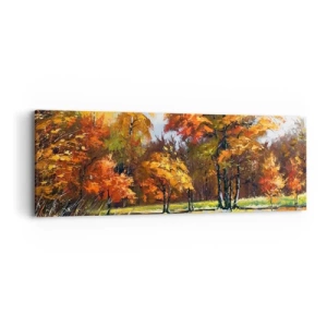 Bild auf Leinwand - Leinwandbild - Landschaft in Gold und Bronze - 90x30 cm