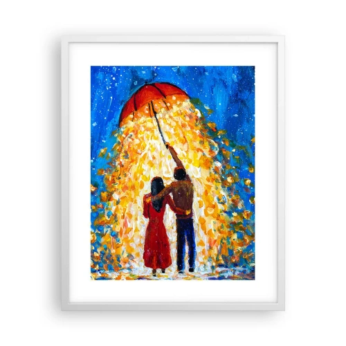 Poster in einem weißen Rahmen - Zauber eines Regenabends? - 40x50 cm