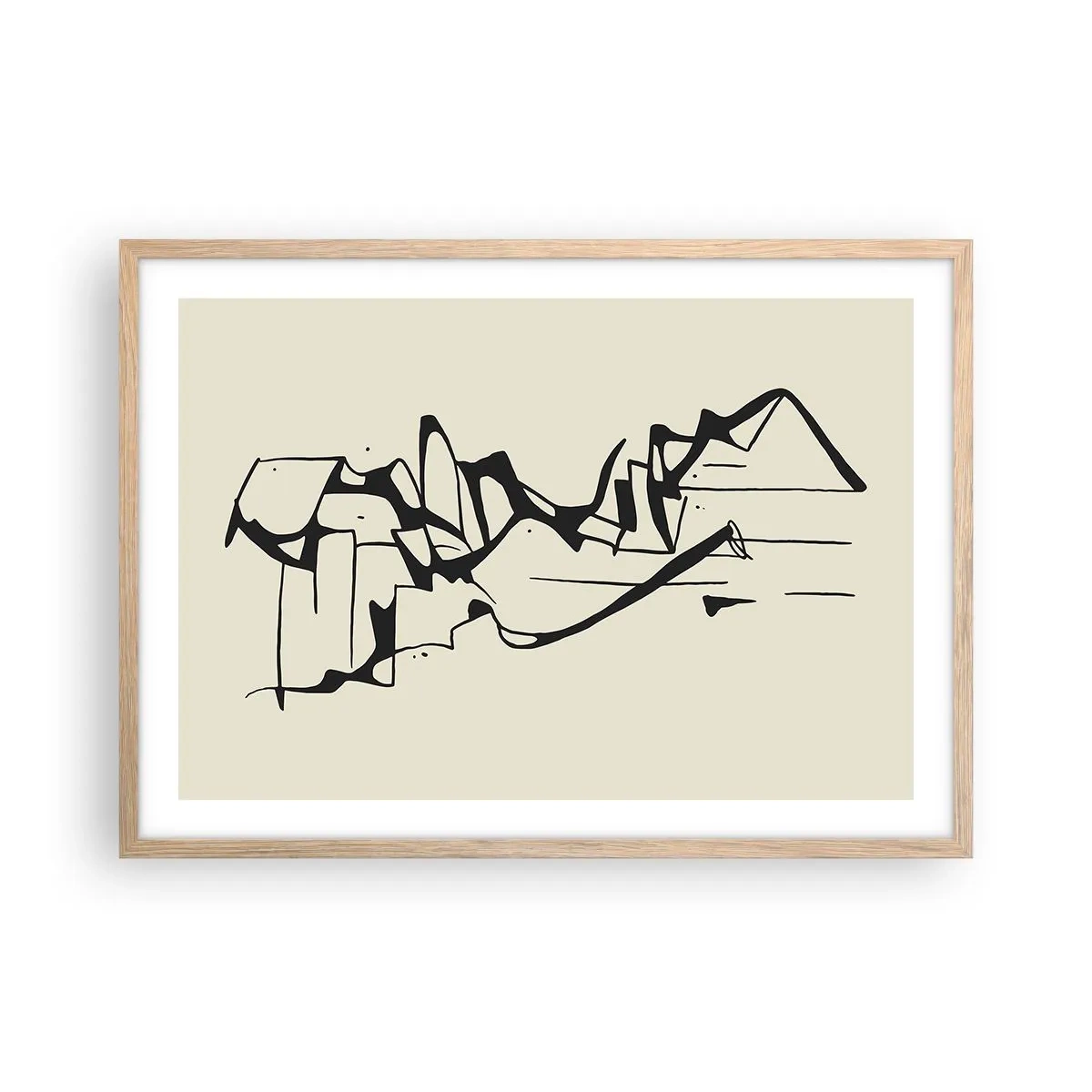 Poster in einem Rahmen aus heller Eiche - Vielleicht eine Landschaft - 70x50 cm