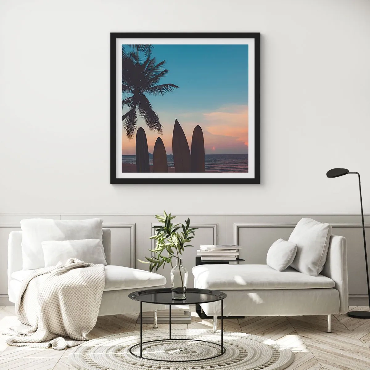 Poster in einem schwarzem Rahmen - Morgen wird es auch lustig - 30x30 cm