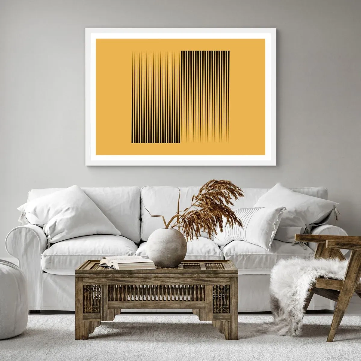 Poster in einem weißen Rahmen - Quadratur der Gegensätze - 100x70 cm