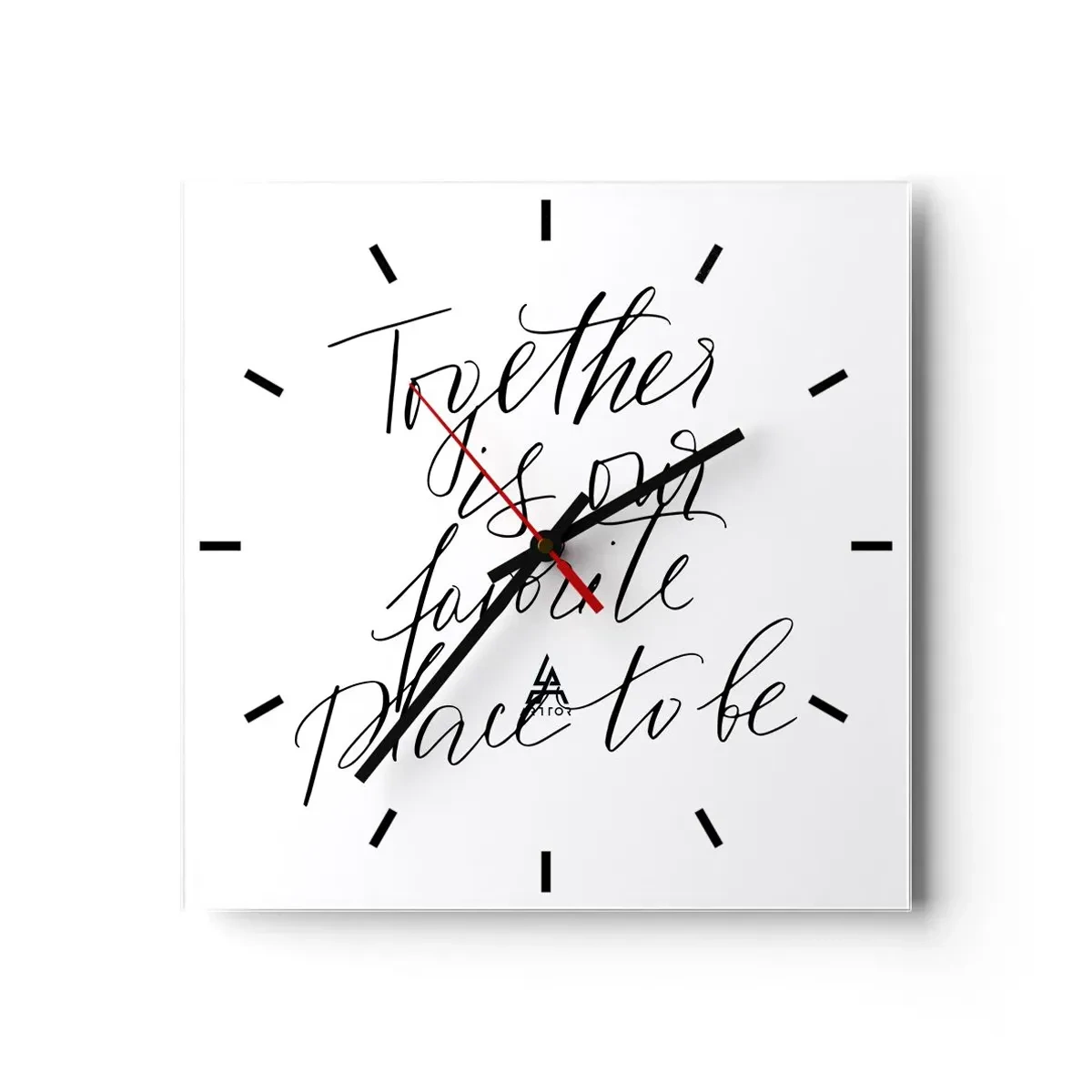 Wanduhr - Glasuhr - Typografische Inschrift im eleganten Stil auf weißem Hintergrund - 30x30cm - Fühlst du das auch? - Moderne Wanddekoration für Wohnzimmer und Schlafzimmer ARTTOR