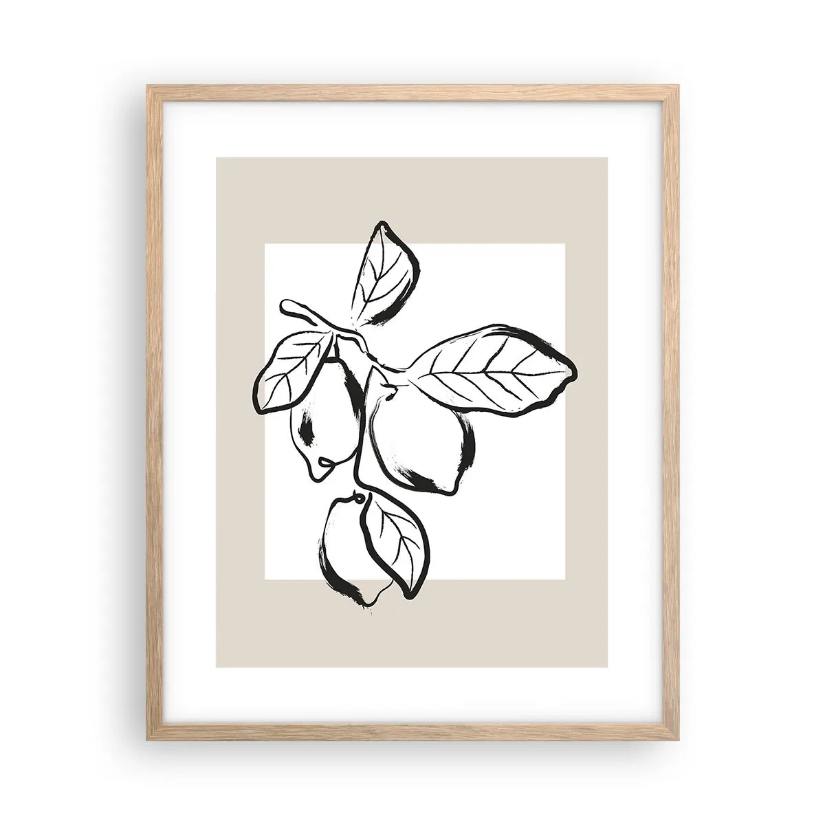 Poster in einem Rahmen aus heller Eiche - Dort, wo Zitronen reifen… - 40x50 cm