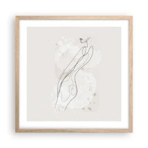 Poster in einem Rahmen aus heller Eiche - Der Blick schweift - 50x50 cm