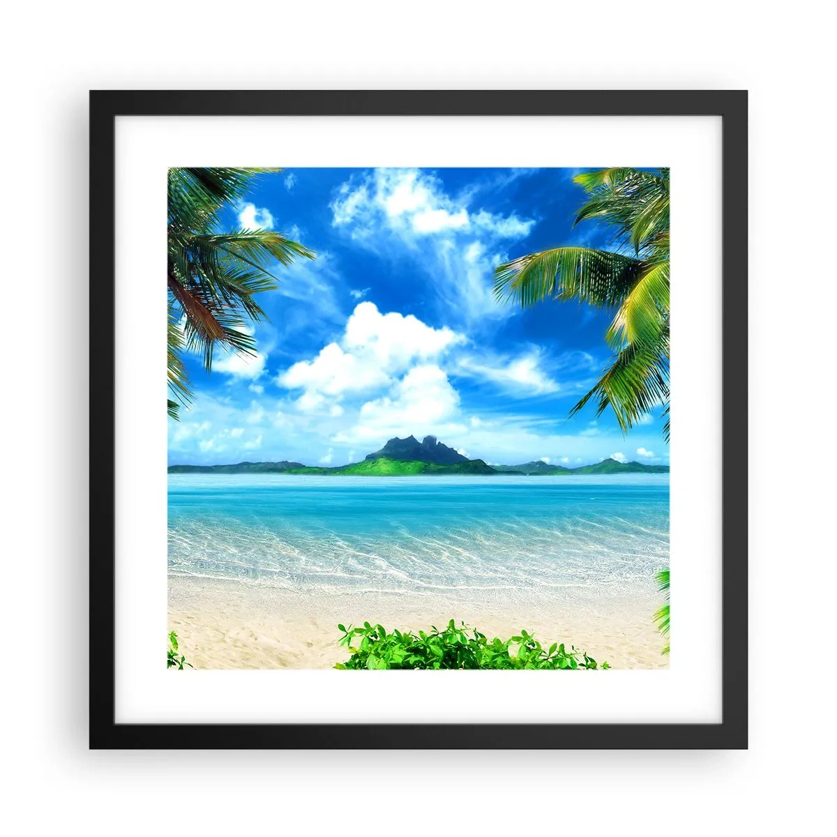 Poster in einem schwarzem Rahmen - Das Azurblau der Tropen - 40x40 cm
