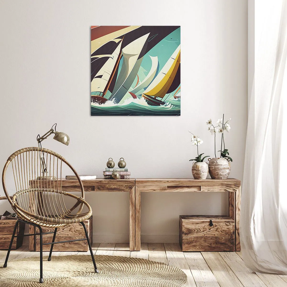 Bild auf Leinwand - Leinwandbild - Viel Glück mit den Elementen - 40x40 cm