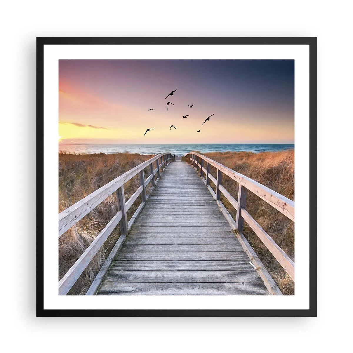 Poster in einem schwarzem Rahmen - Der Raum für Auffliegen - 60x60 cm