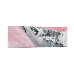 Glasbild - Bild auf glas - Eine abstrakte Komposition in Rosa- und Grautönen. - 160x50cm - Passende Komposition - Moderne Wanddekoration für Wohnzimmer und Schlafzimmer ARTTOR