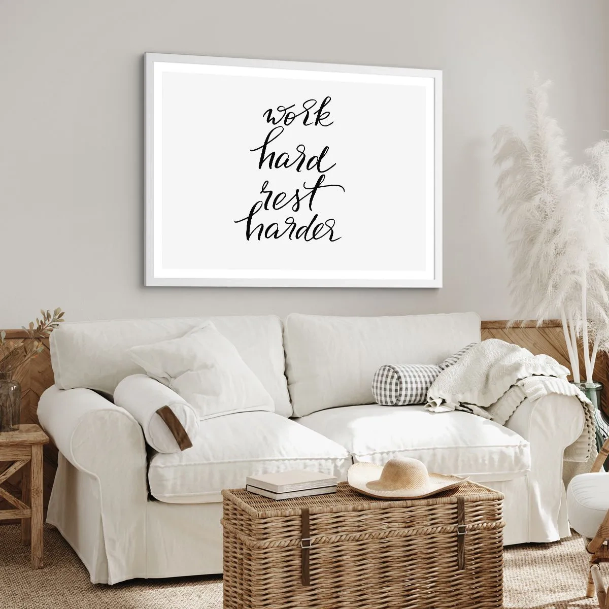 Poster in einem weißen Rahmen - Lebensbalance - 100x70 cm