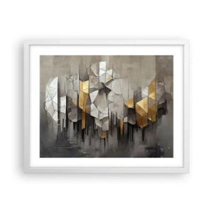 Poster in einem weißen Rahmen - Komposition aus Eis und Licht - 50x40 cm