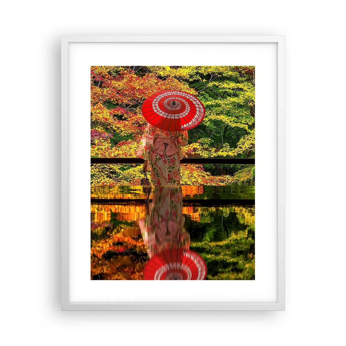 Poster in einem weißen Rahmen - Im Tempel der Natur - 40x50 cm