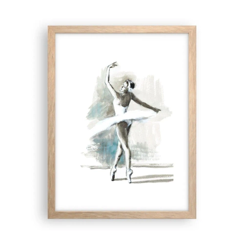 Poster in einem Rahmen aus heller Eiche - In einen Schwan verzaubert - 30x40 cm