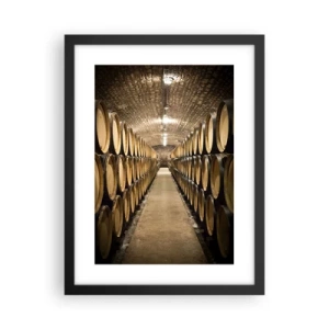 Poster in einem schwarzem Rahmen - In einem gemauerten Keller - 30x40 cm